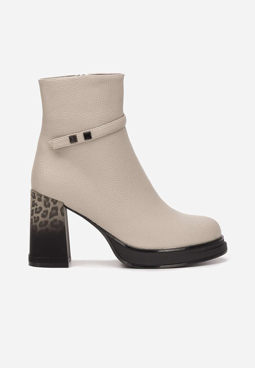 Rannia szürke bokacsizma vastag sarokkal