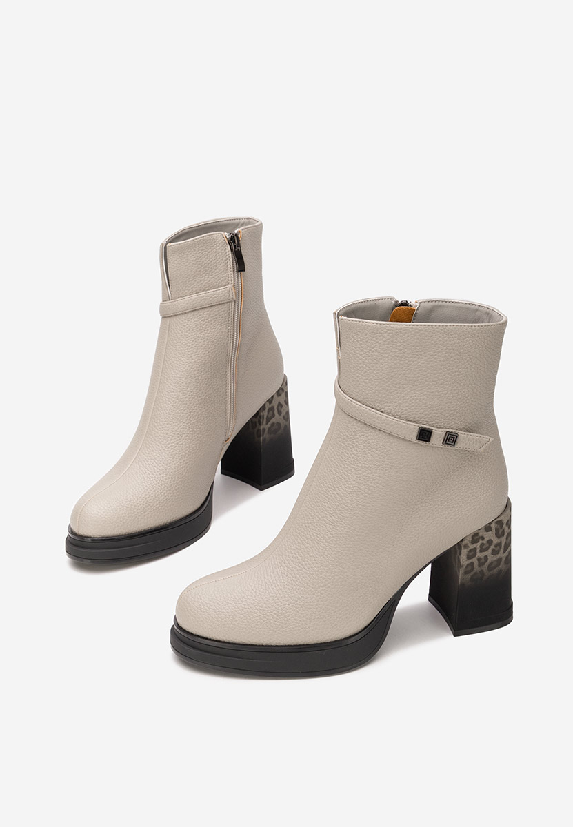 Rannia szürke bokacsizma vastag sarokkal