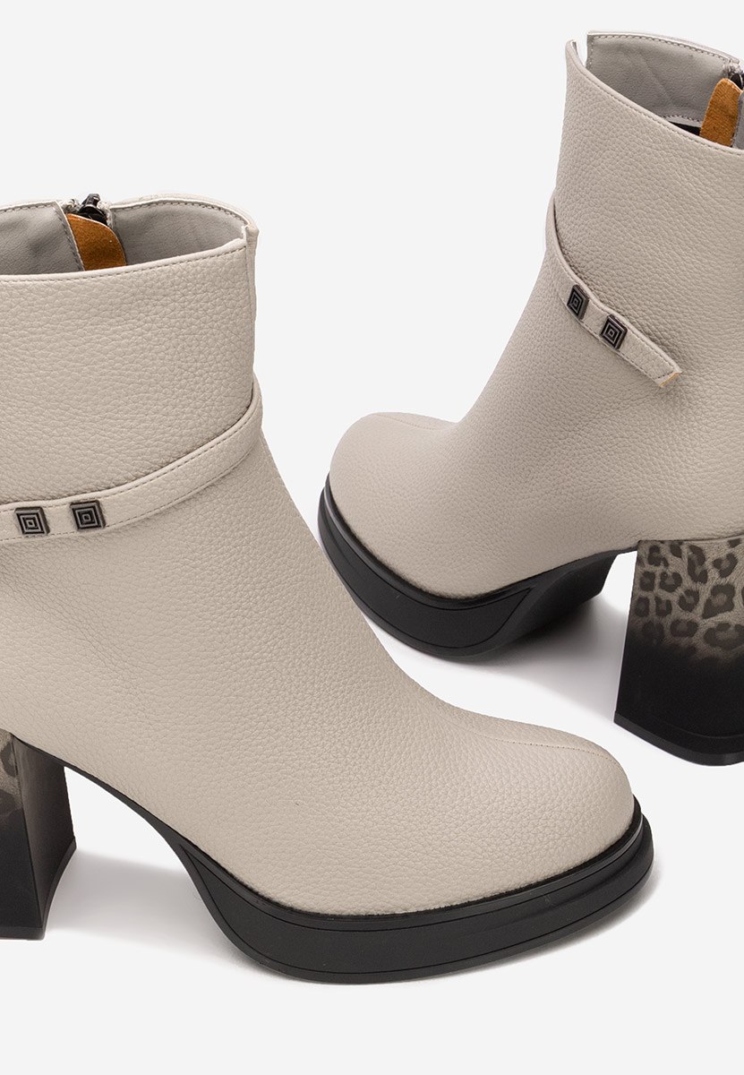 Rannia szürke bokacsizma vastag sarokkal