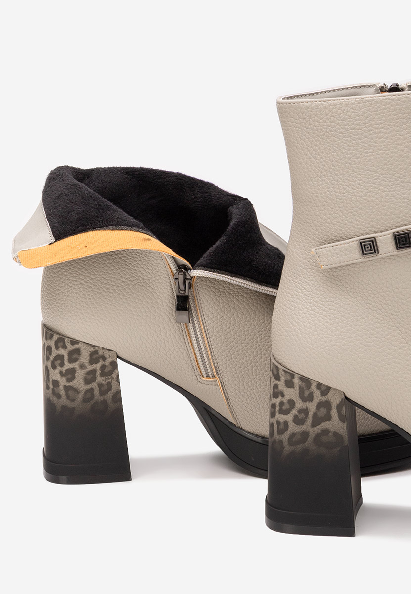 Rannia szürke bokacsizma vastag sarokkal