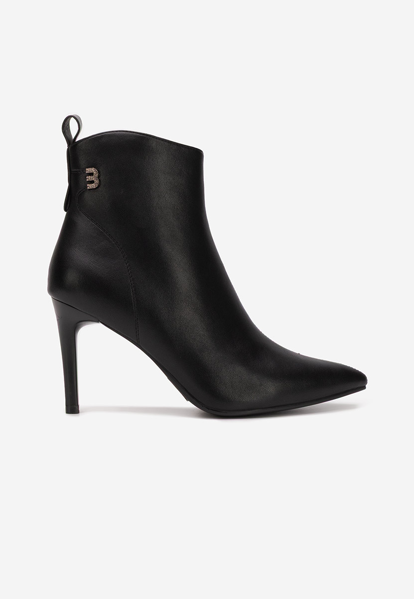 Vanessia v2 fekete tűsarkú bokacsizma