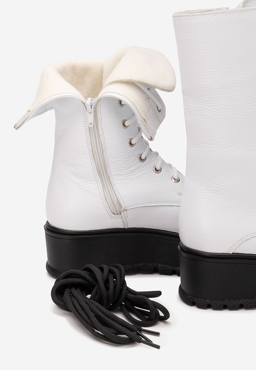 Sorelia fehér női bőr bokacsizma