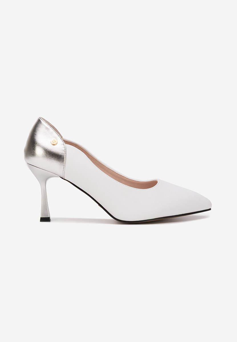 Karita fehér tűsarkú cipő 