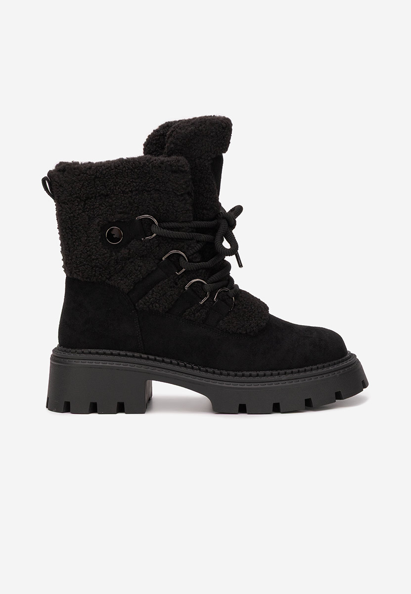 Kalindra fekete női téli bokacsizma