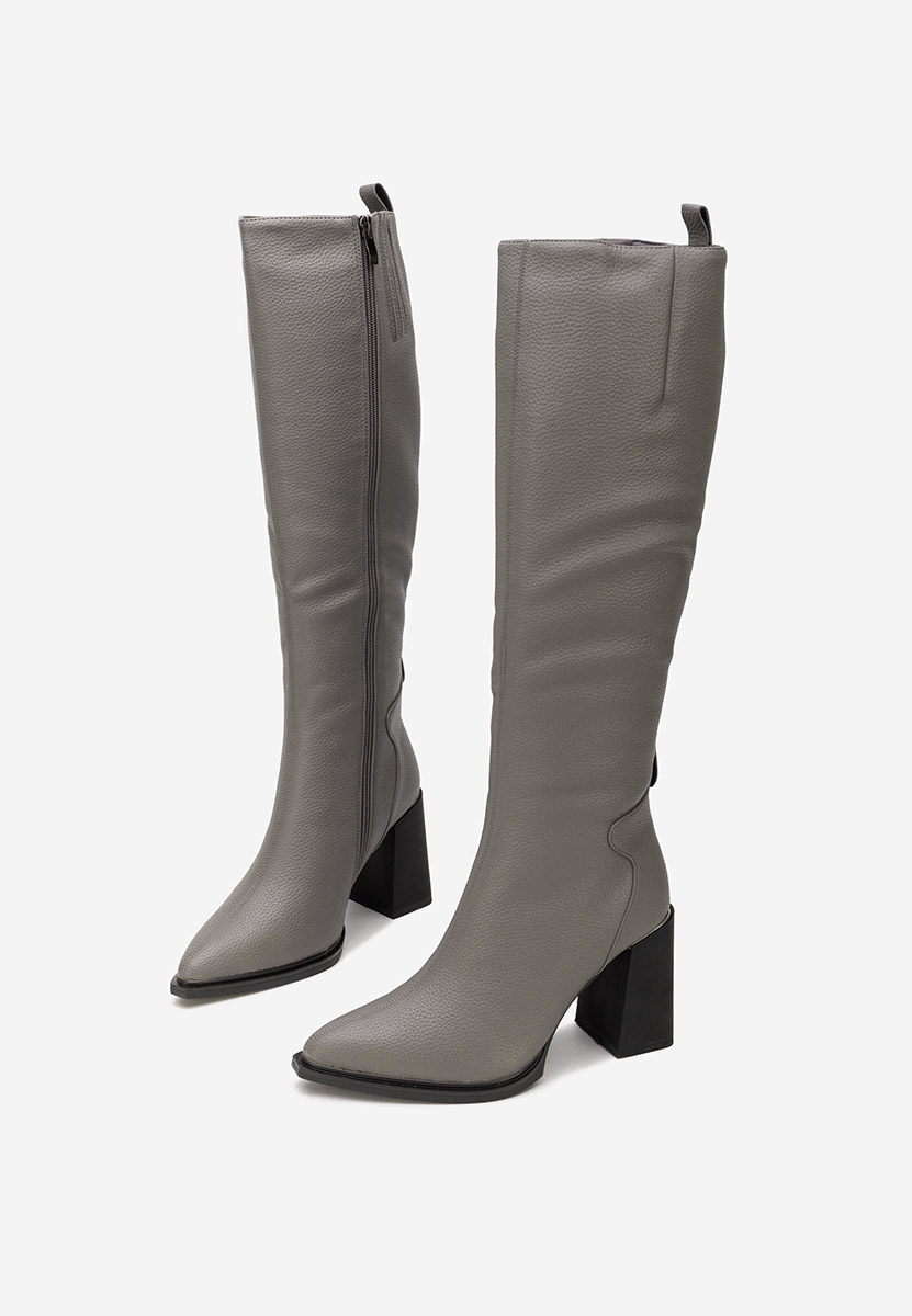 Ricardia szürke magassarkú csizma