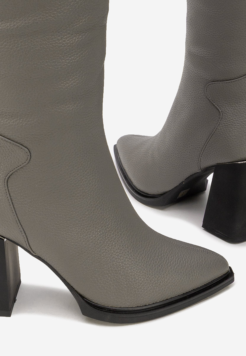 Ricardia szürke magassarkú csizma