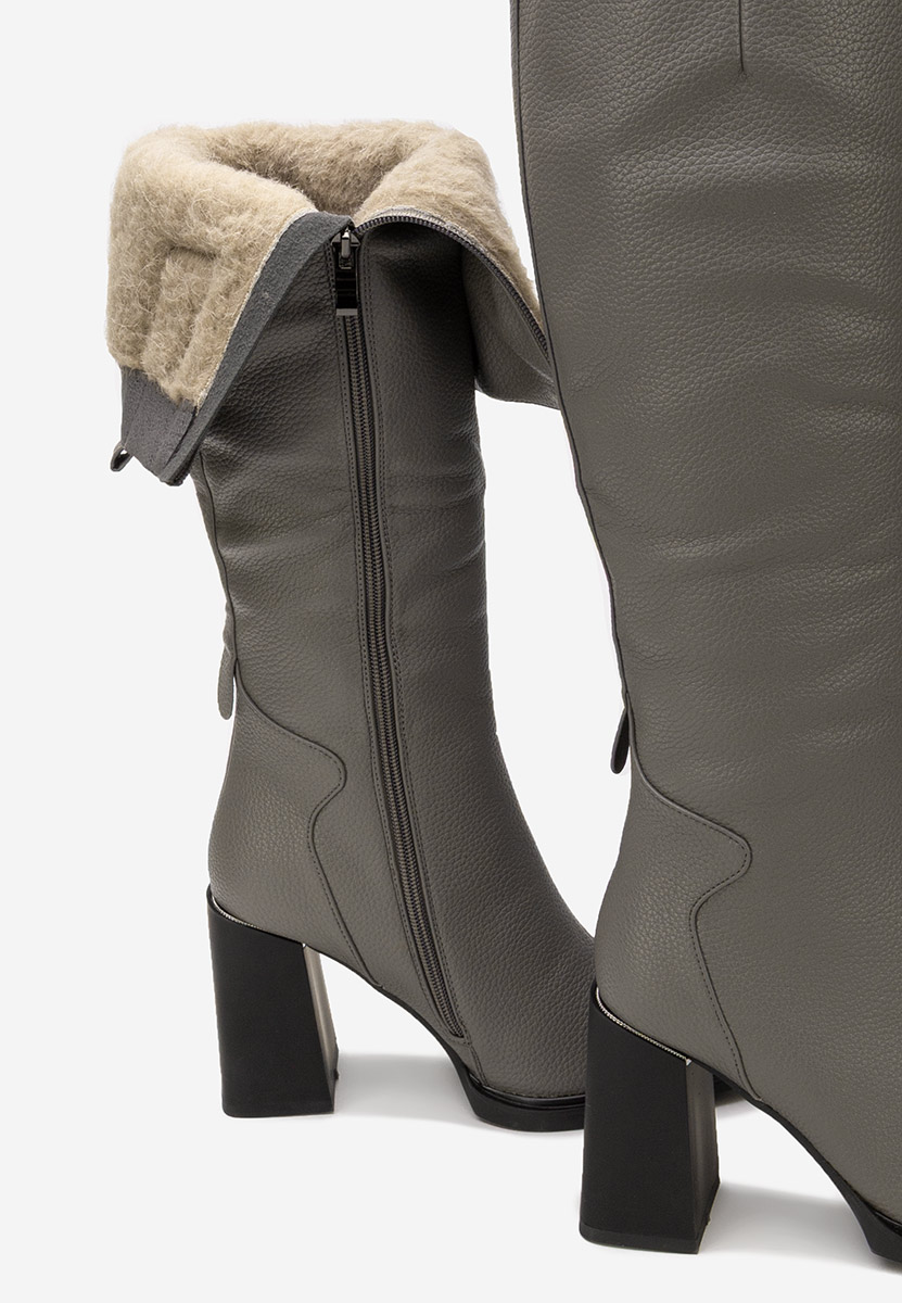 Ricardia szürke magassarkú csizma