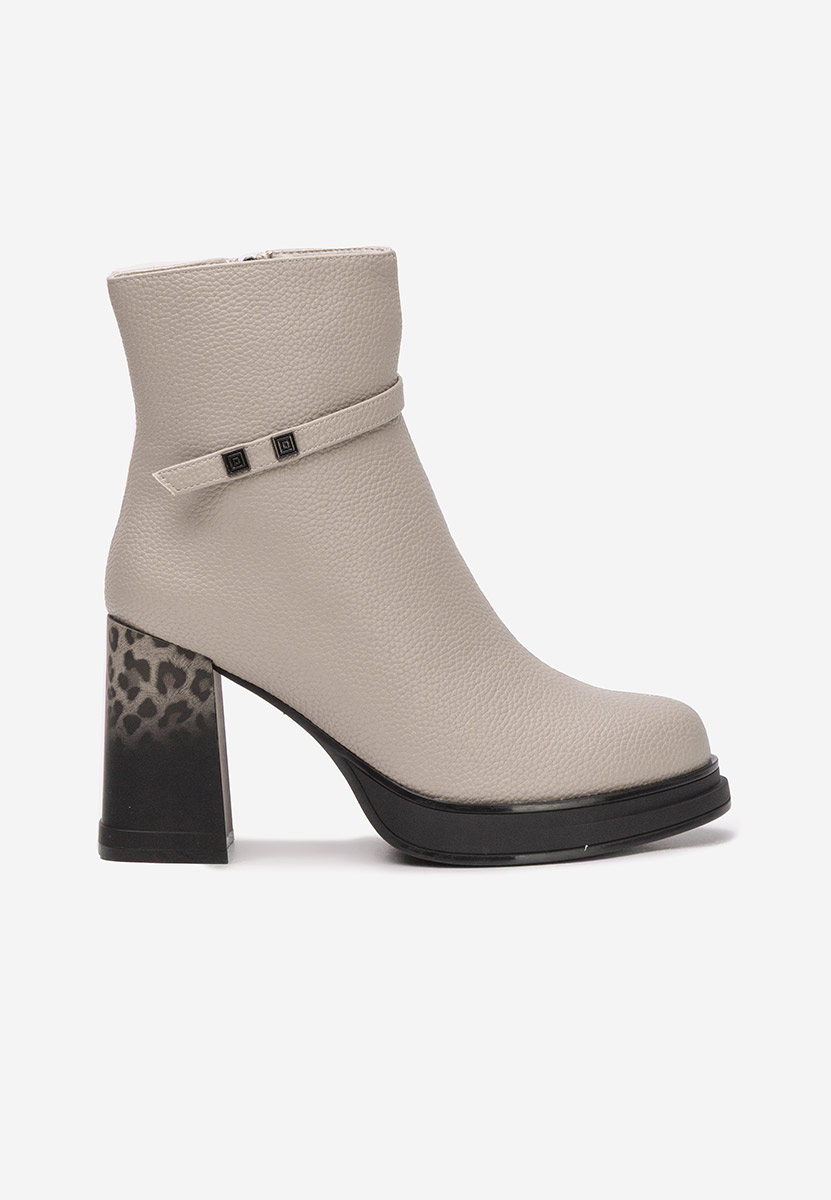 Rannia v2 szürke bokacsizma vastag sarokkal