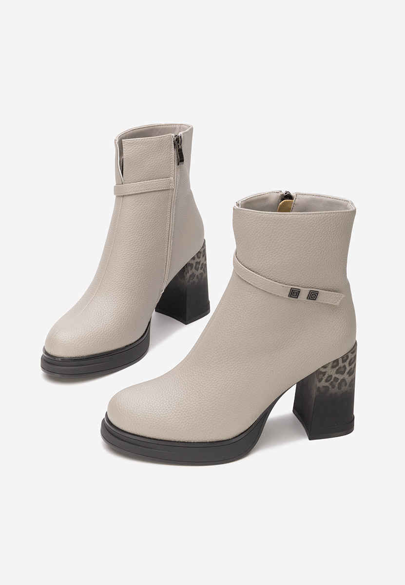 Rannia v2 szürke bokacsizma vastag sarokkal