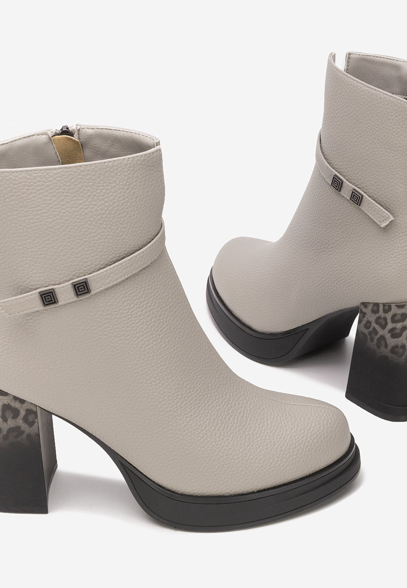 Rannia v2 szürke bokacsizma vastag sarokkal