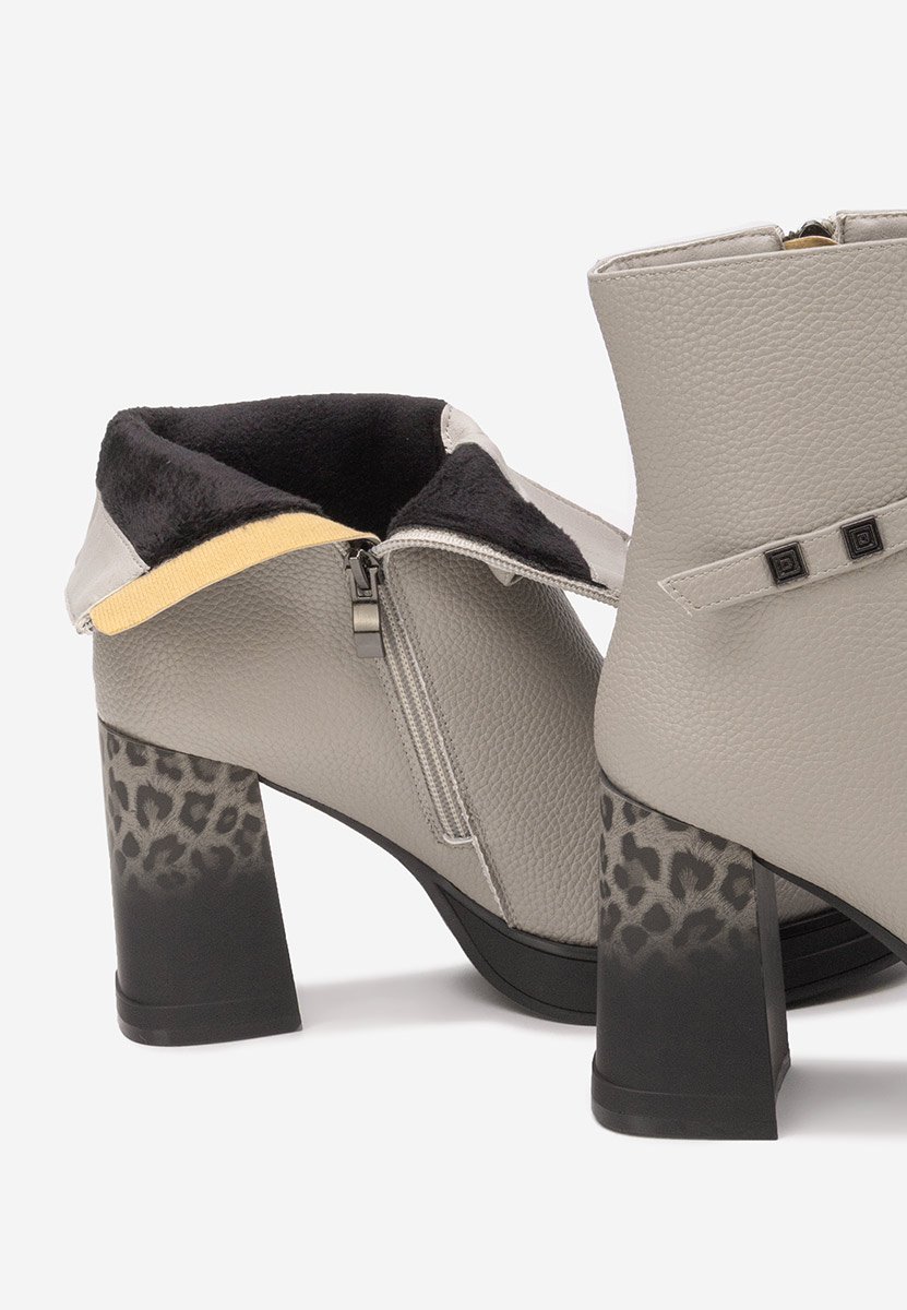 Rannia v2 szürke bokacsizma vastag sarokkal