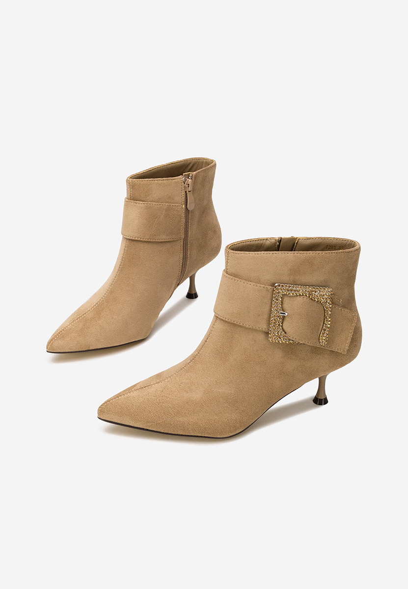 Karlene khaki tűsarkú bokacipő