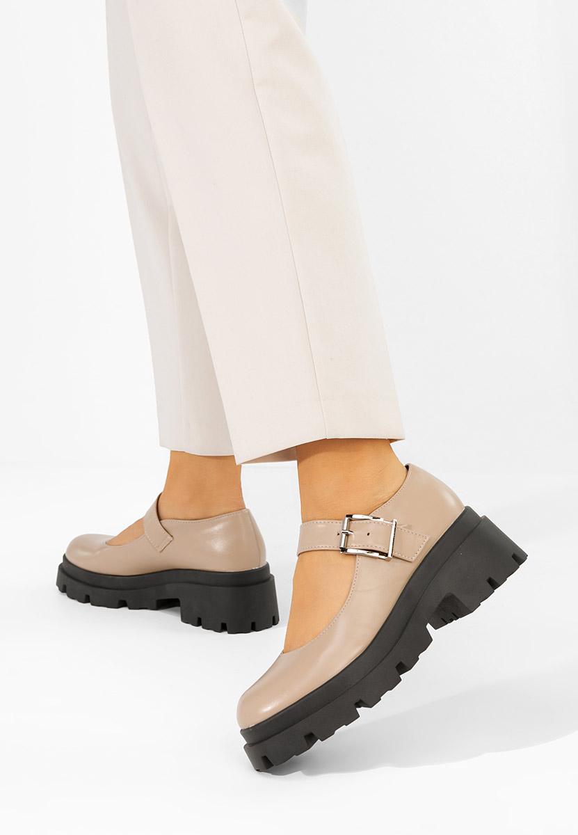 Masovia bézs telitalpú platform cipő
