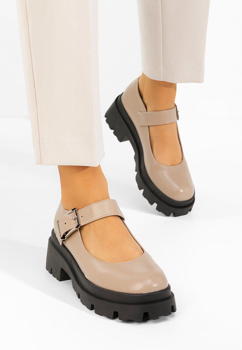 Masovia bézs telitalpú platform cipő