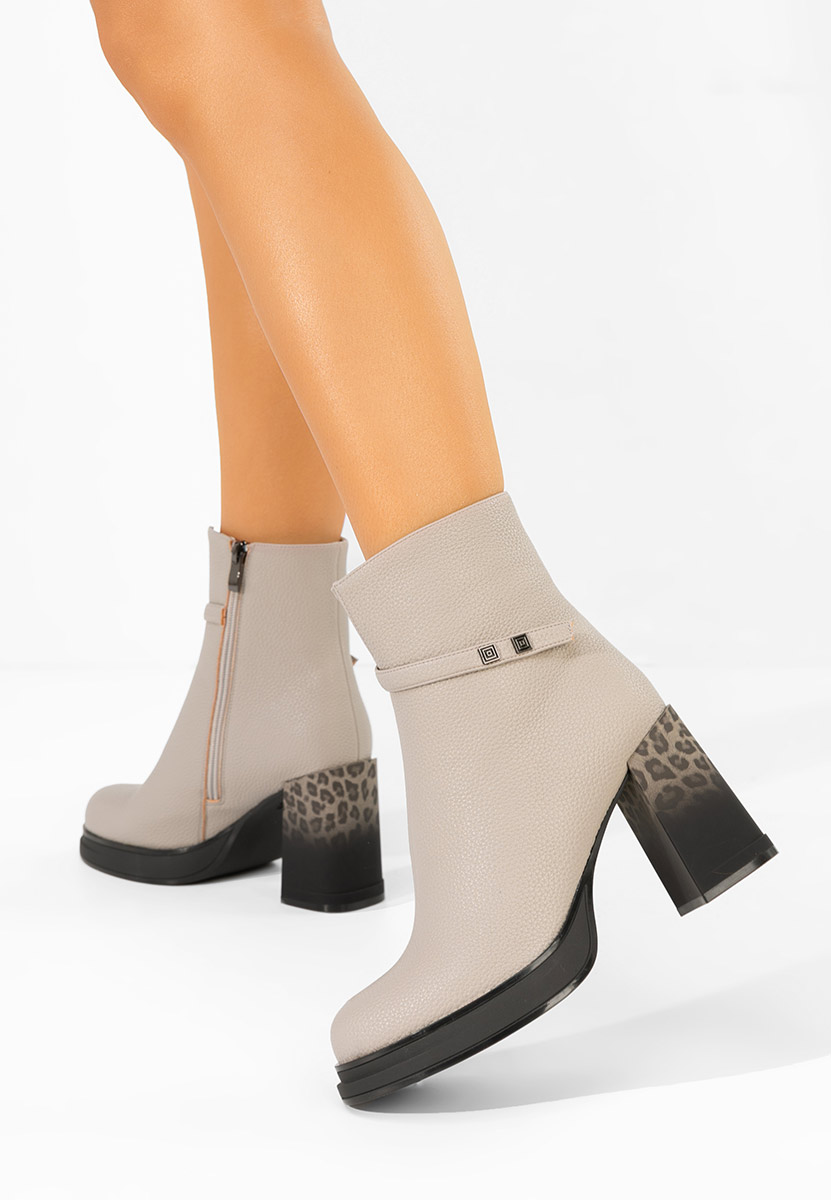 Rannia szürke bokacsizma vastag sarokkal