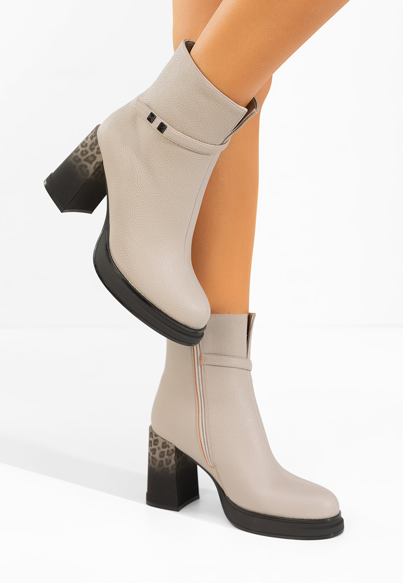 Rannia szürke bokacsizma vastag sarokkal