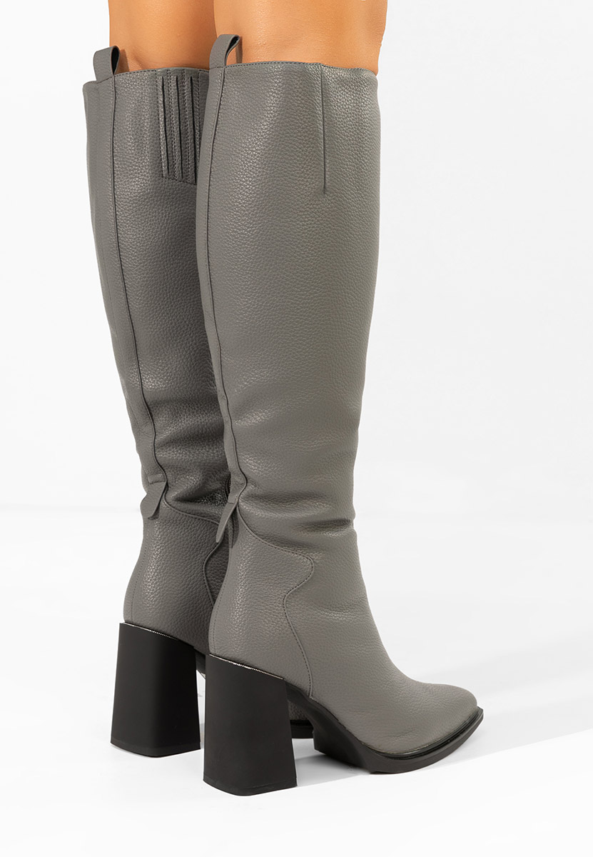 Ricardia szürke magassarkú csizma