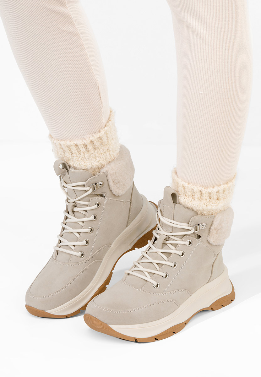 Francia bézs női téli tornacipők