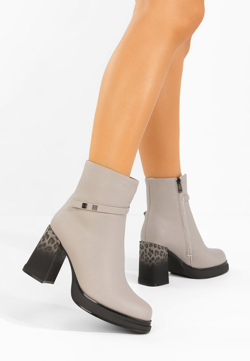 Rannia v2 szürke bokacsizma vastag sarokkal