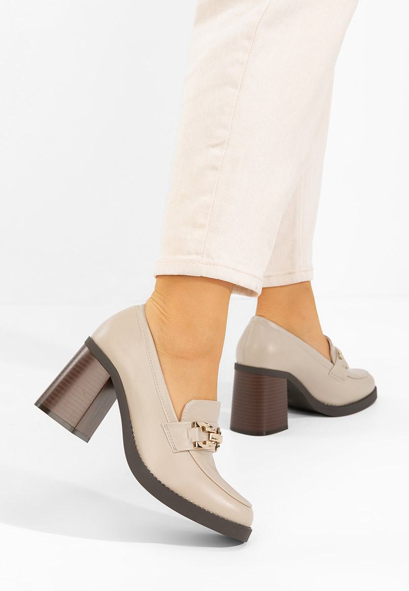 Zienna bézs női loafer cipő