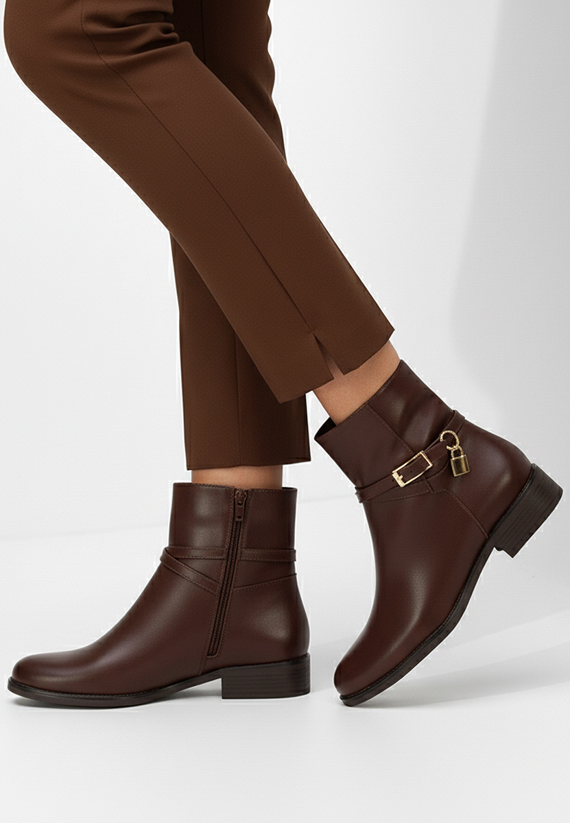 Aurisel barna női bokacsizma