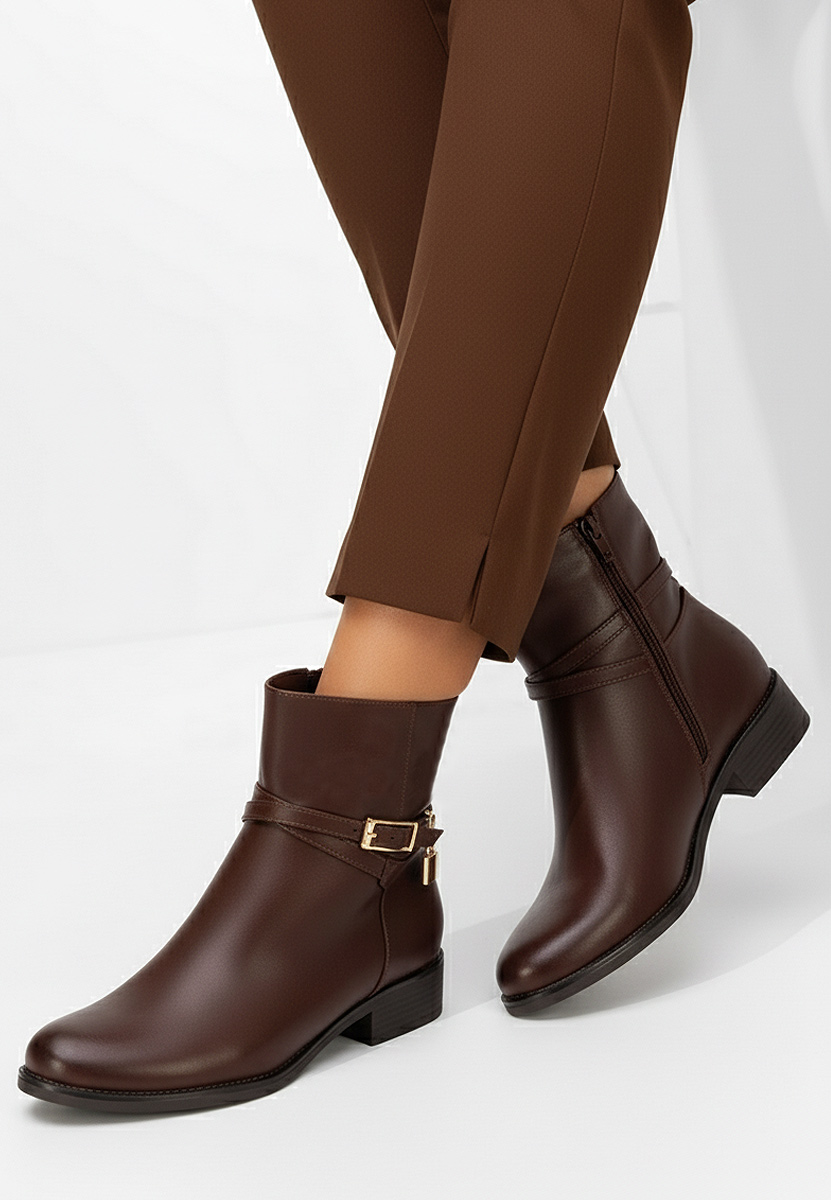 Aurisel barna női bokacsizma