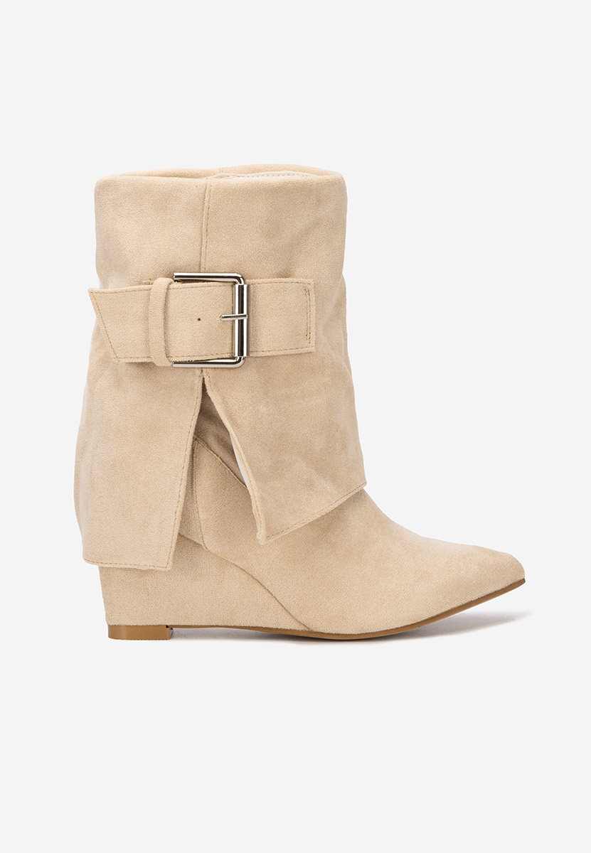 Irinea bézs női platform bokacsizma