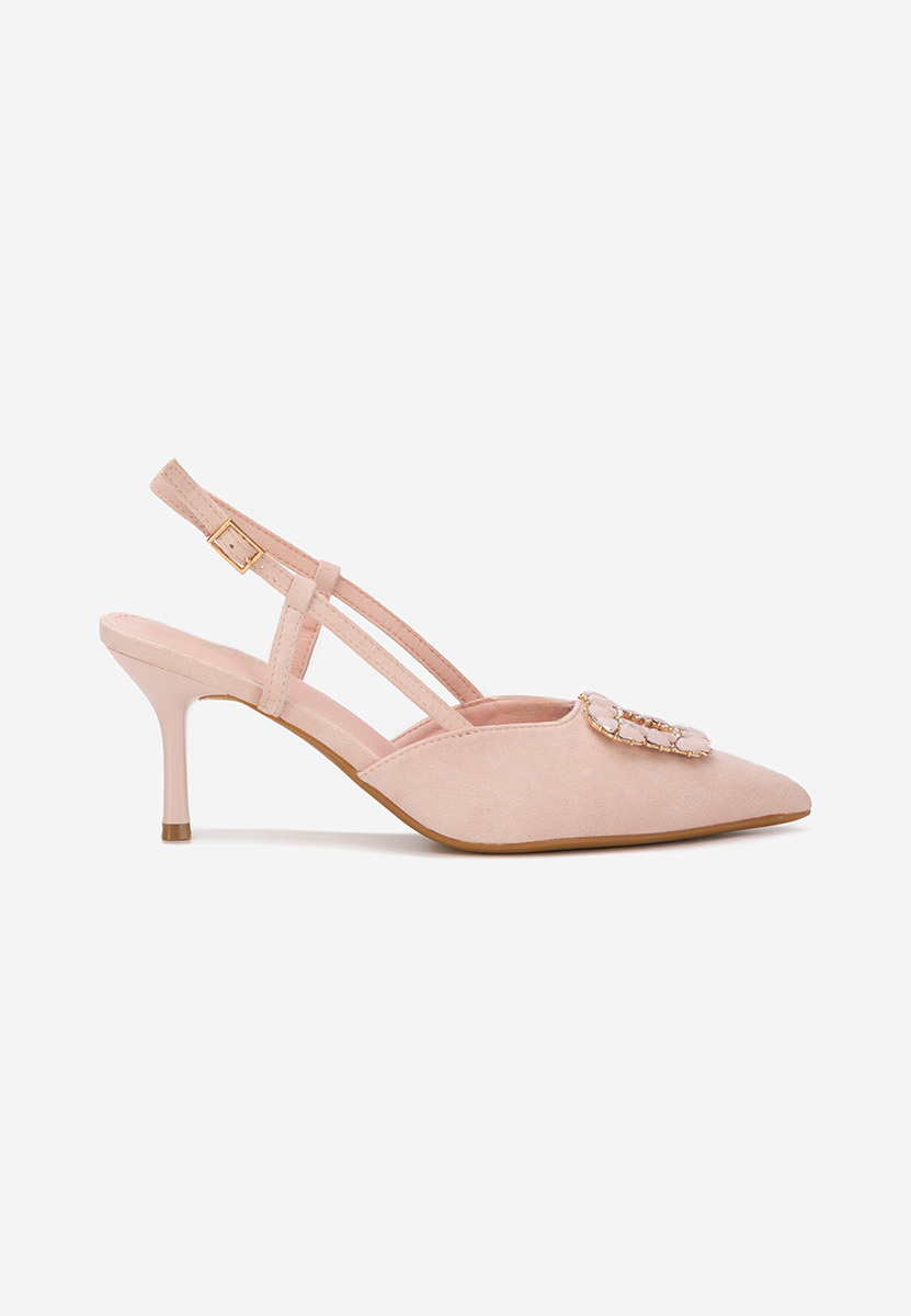 Slingback castalia rózsaszín magassarkú cipő