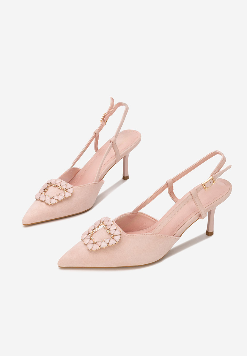 Slingback castalia rózsaszín magassarkú cipő