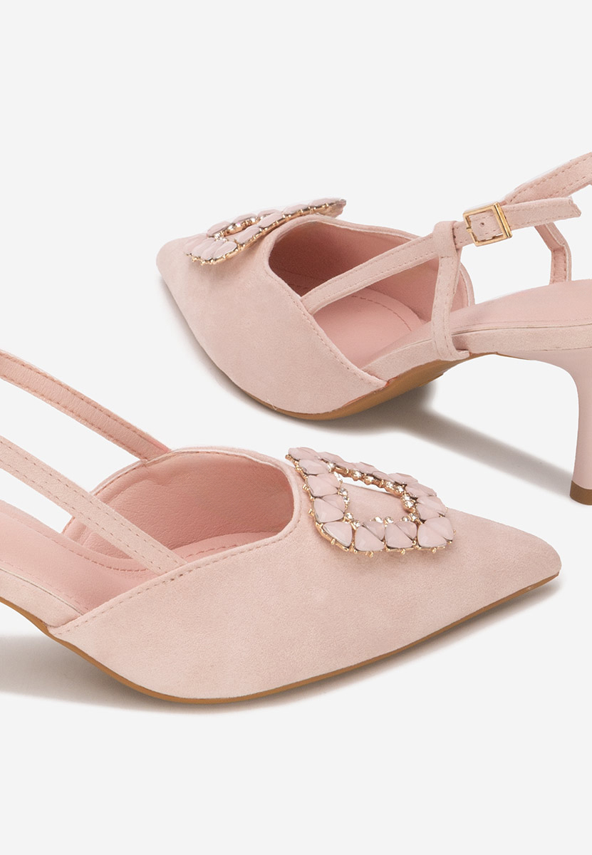 Slingback castalia rózsaszín magassarkú cipő