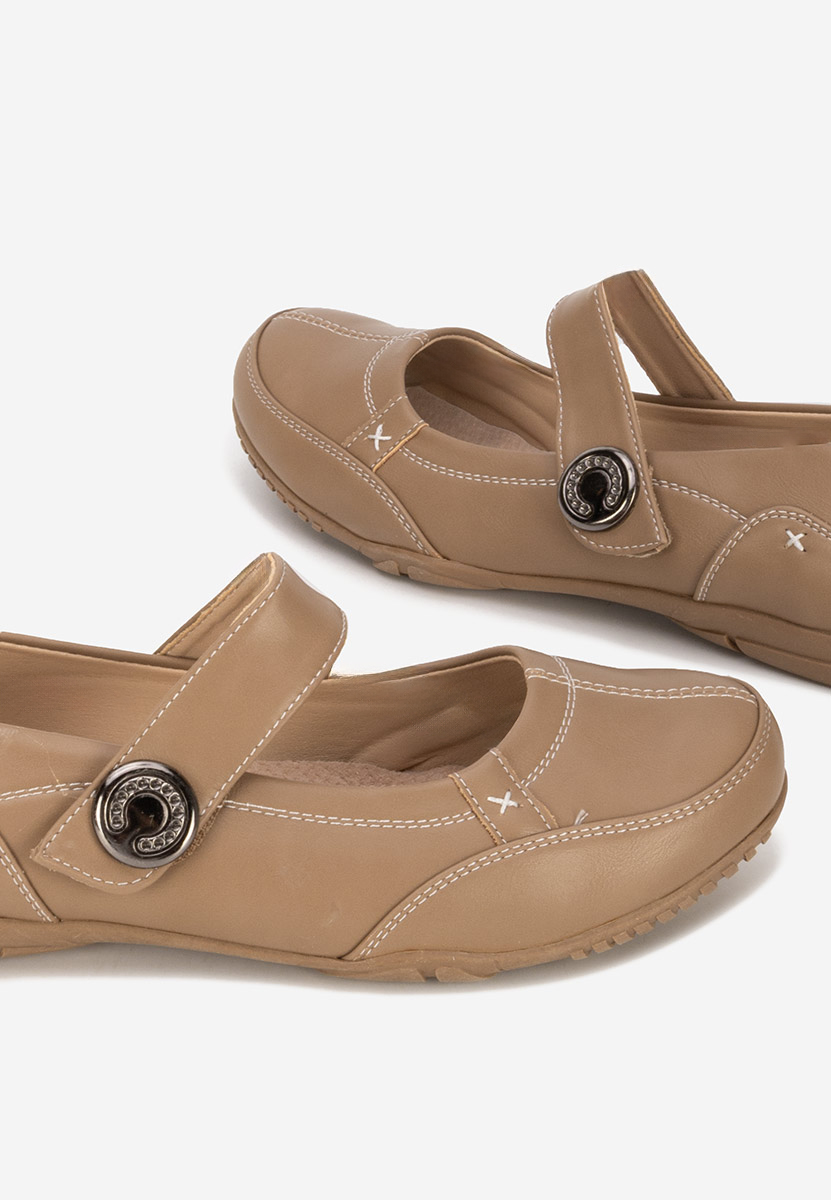 Chedia khaki pántos balerina cipő