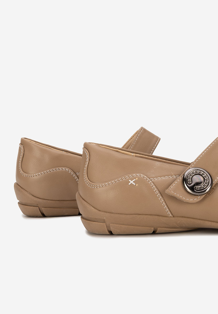 Chedia khaki pántos balerina cipő