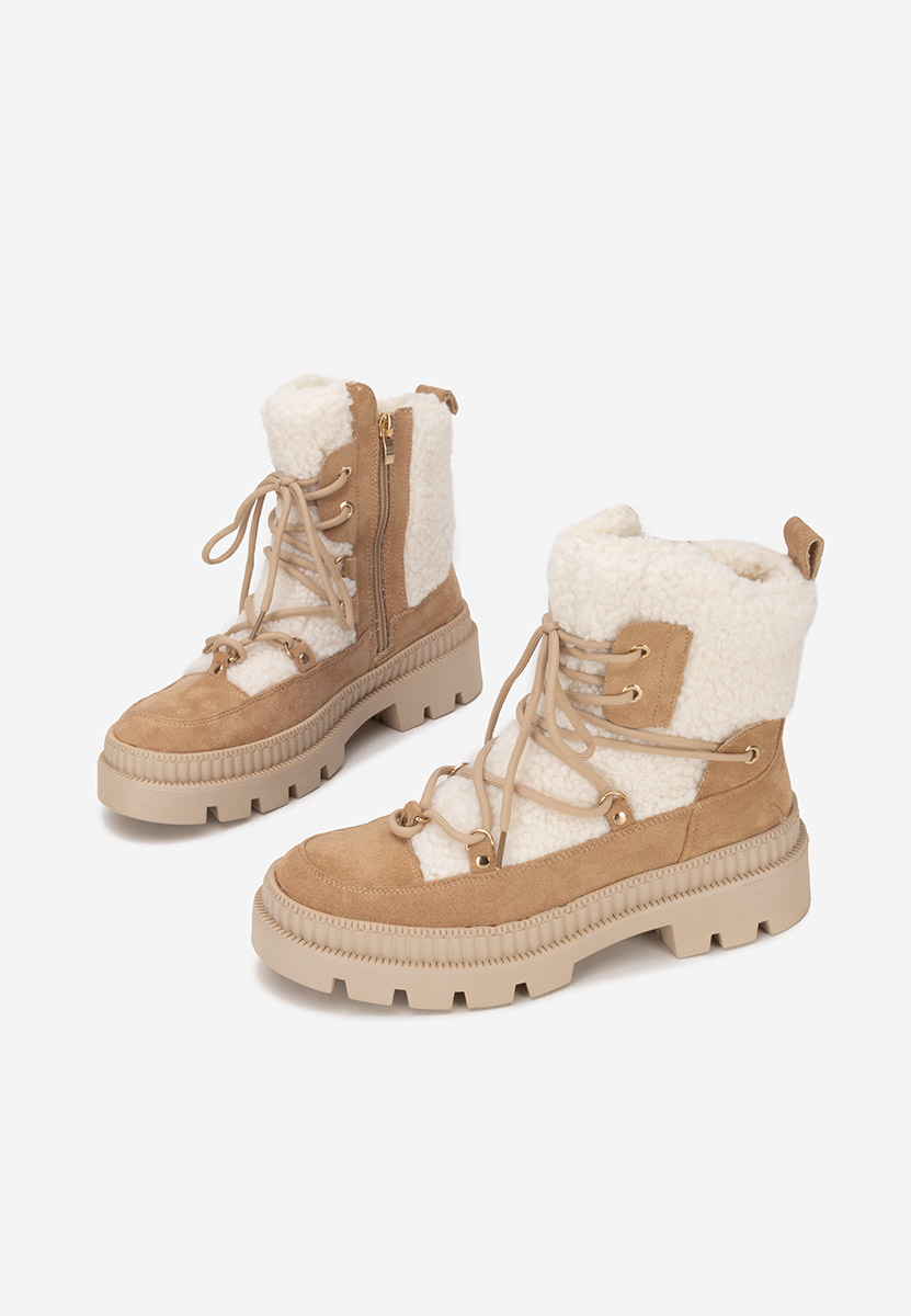 Kataria khaki női téli bokacipő