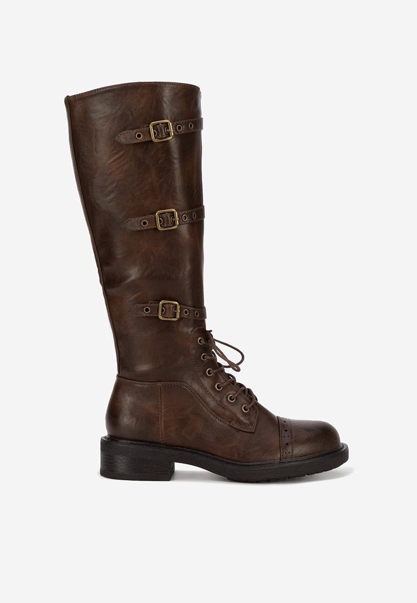 Frosina barna hosszú szárú bakancs 