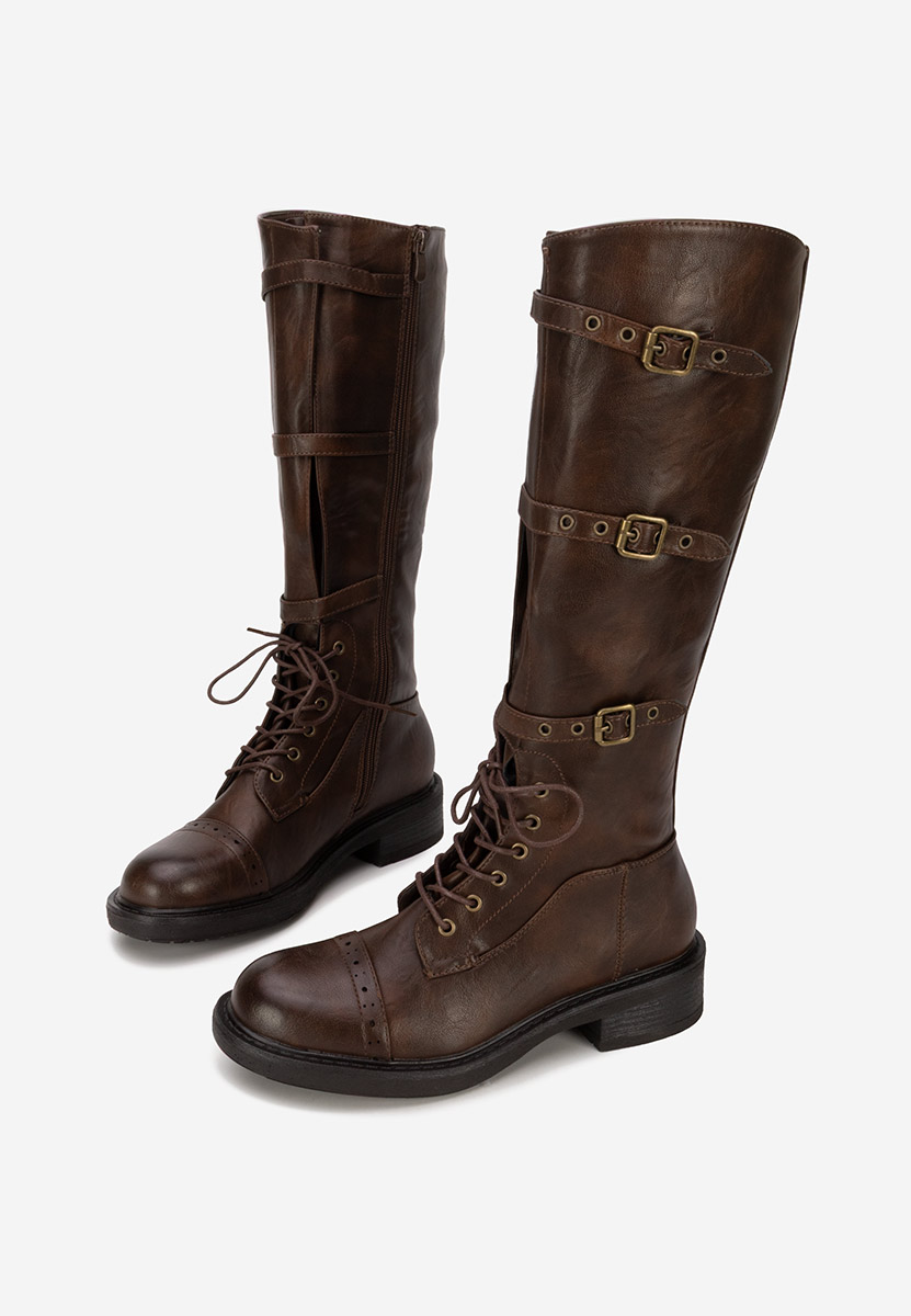 Frosina barna hosszú szárú bakancs 