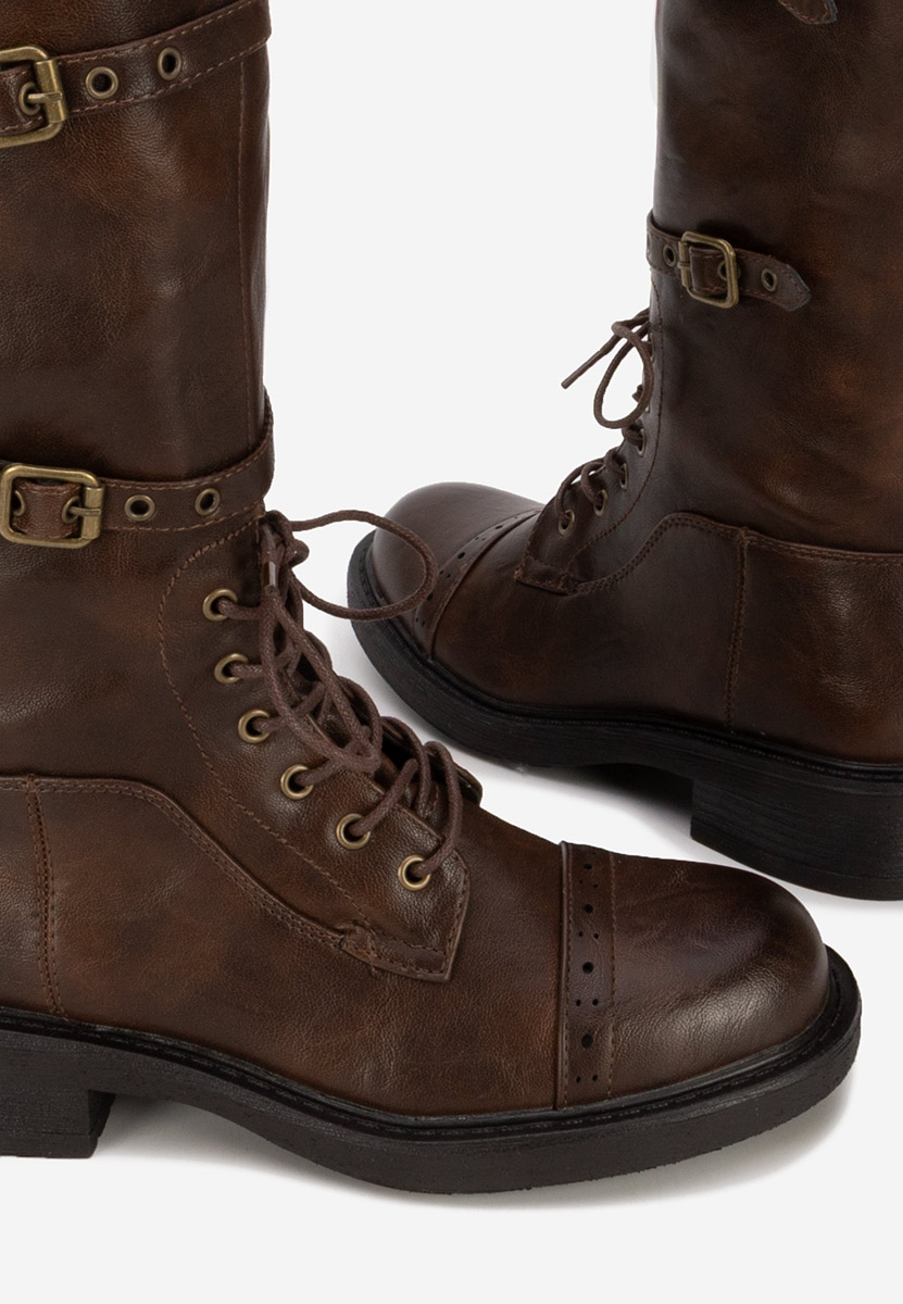 Frosina barna hosszú szárú bakancs 