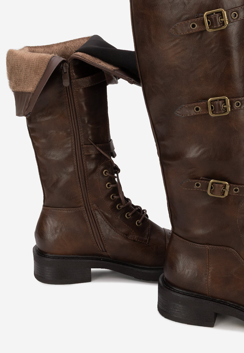 Frosina barna hosszú szárú bakancs 