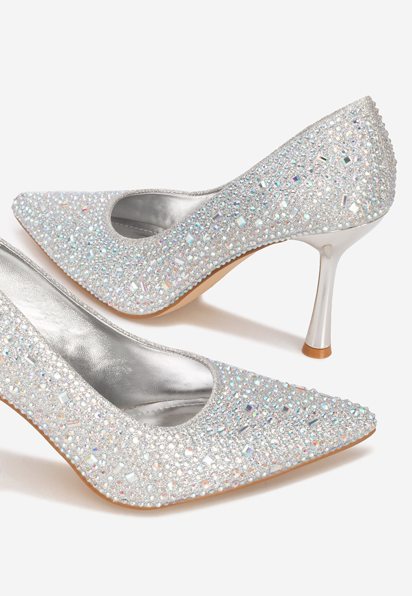 Sidionia ezüst tűsarkú cipő 