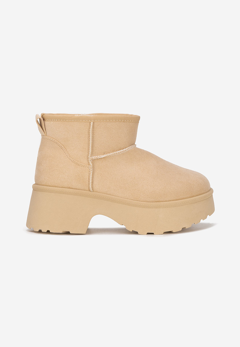 Tarnia bézs női téli bokacsizma