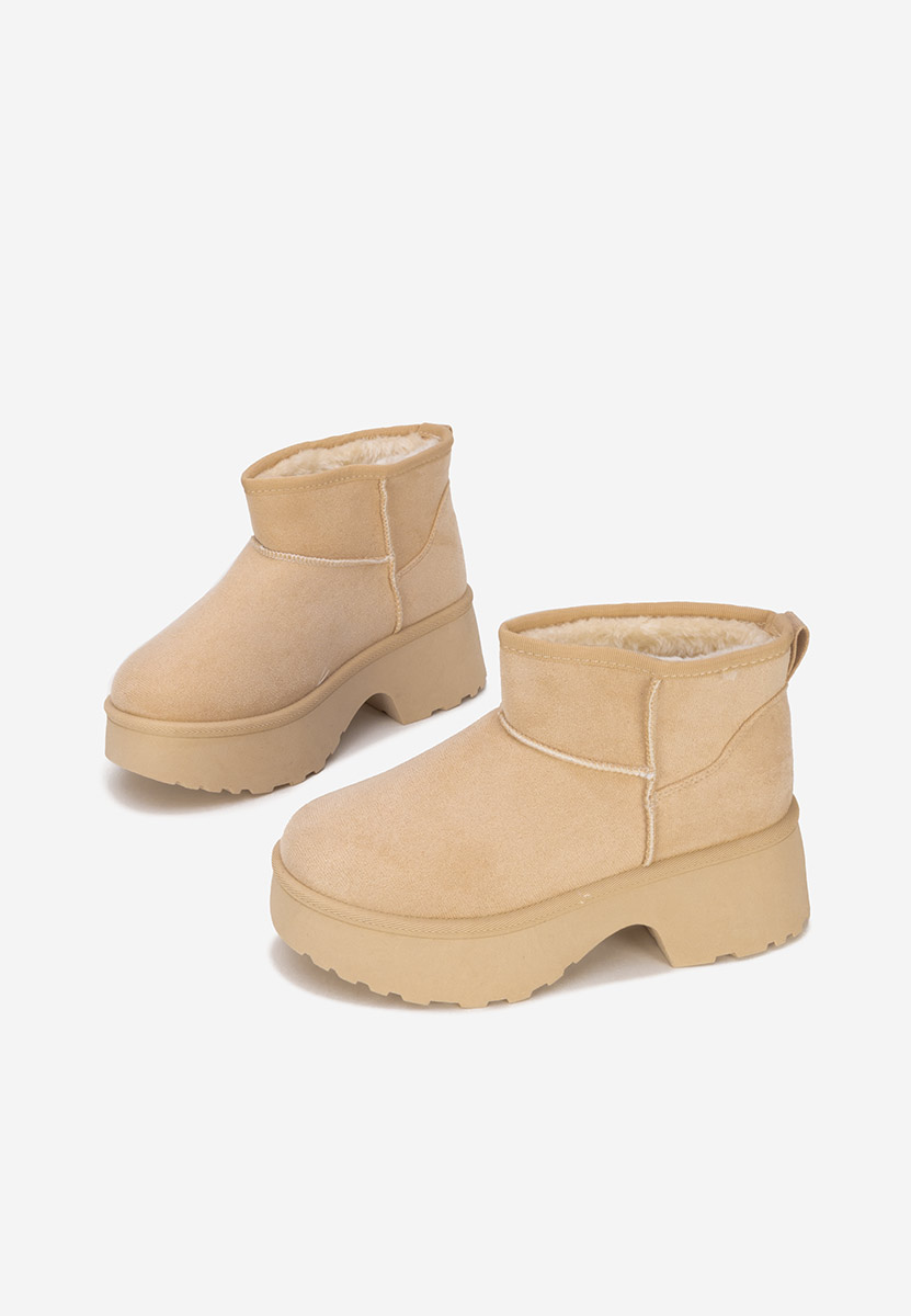 Tarnia bézs női téli bokacsizma