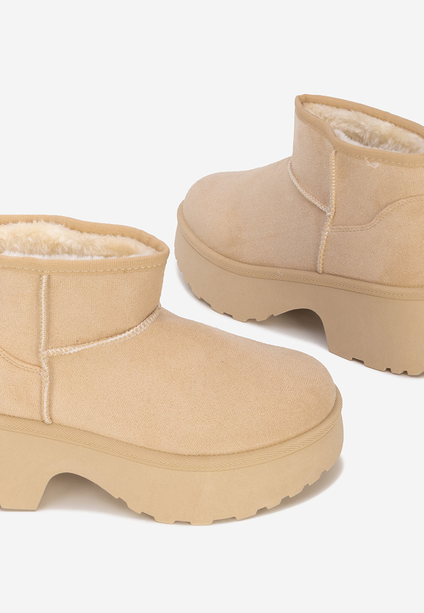 Tarnia bézs női téli bokacsizma