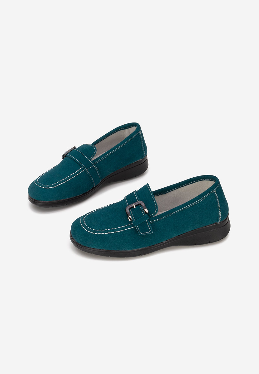 Bernara v2 zöld bőr mokaszin női