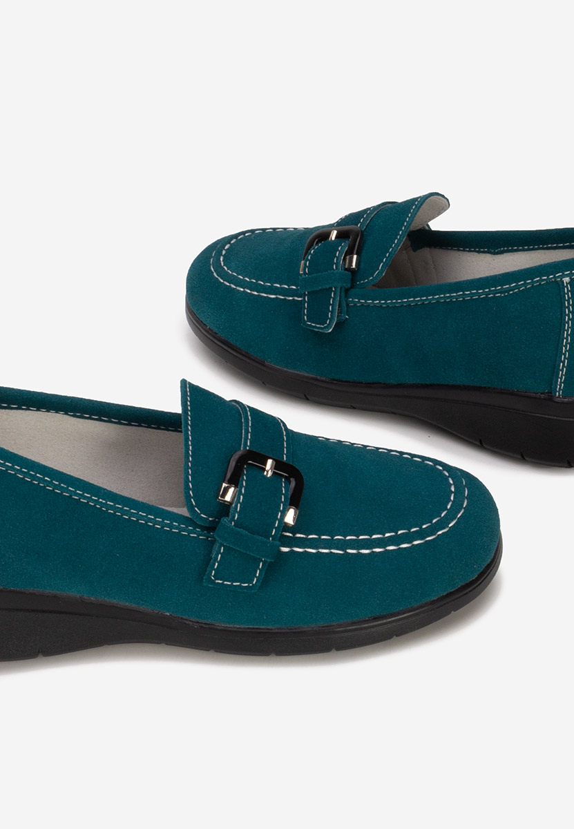 Bernara v2 zöld bőr mokaszin női