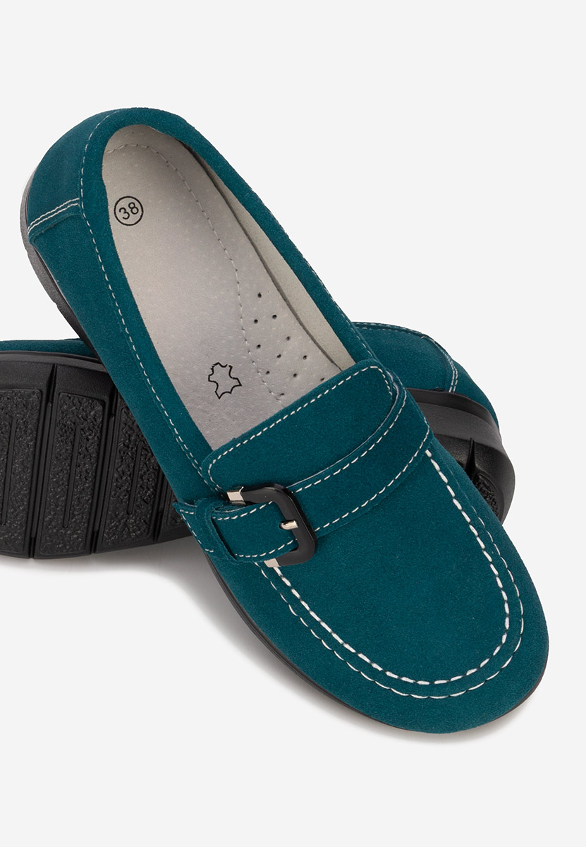 Bernara v2 zöld bőr mokaszin női