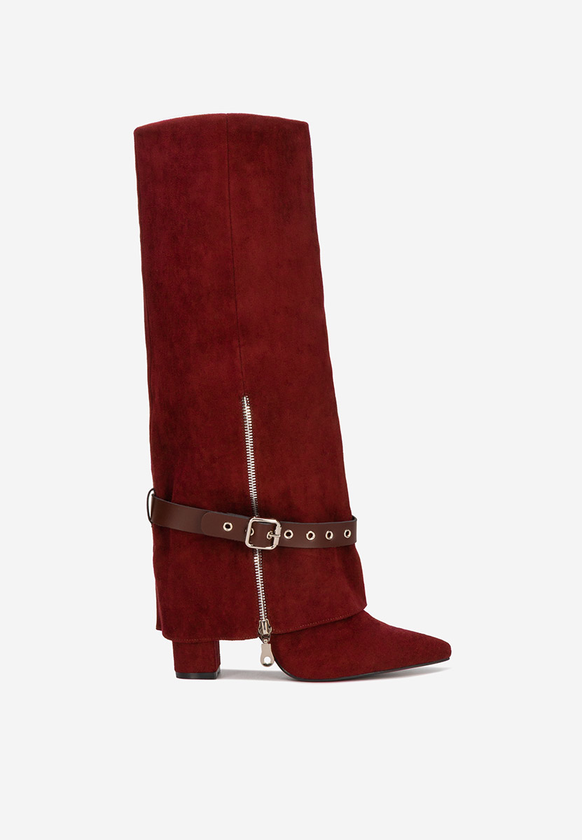 Scotia borvörös magassarkú csizma