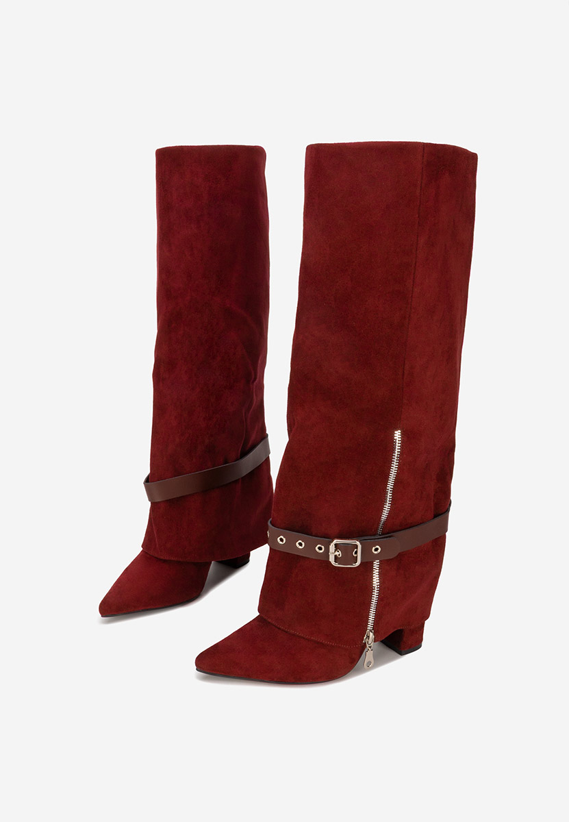 Scotia borvörös magassarkú csizma