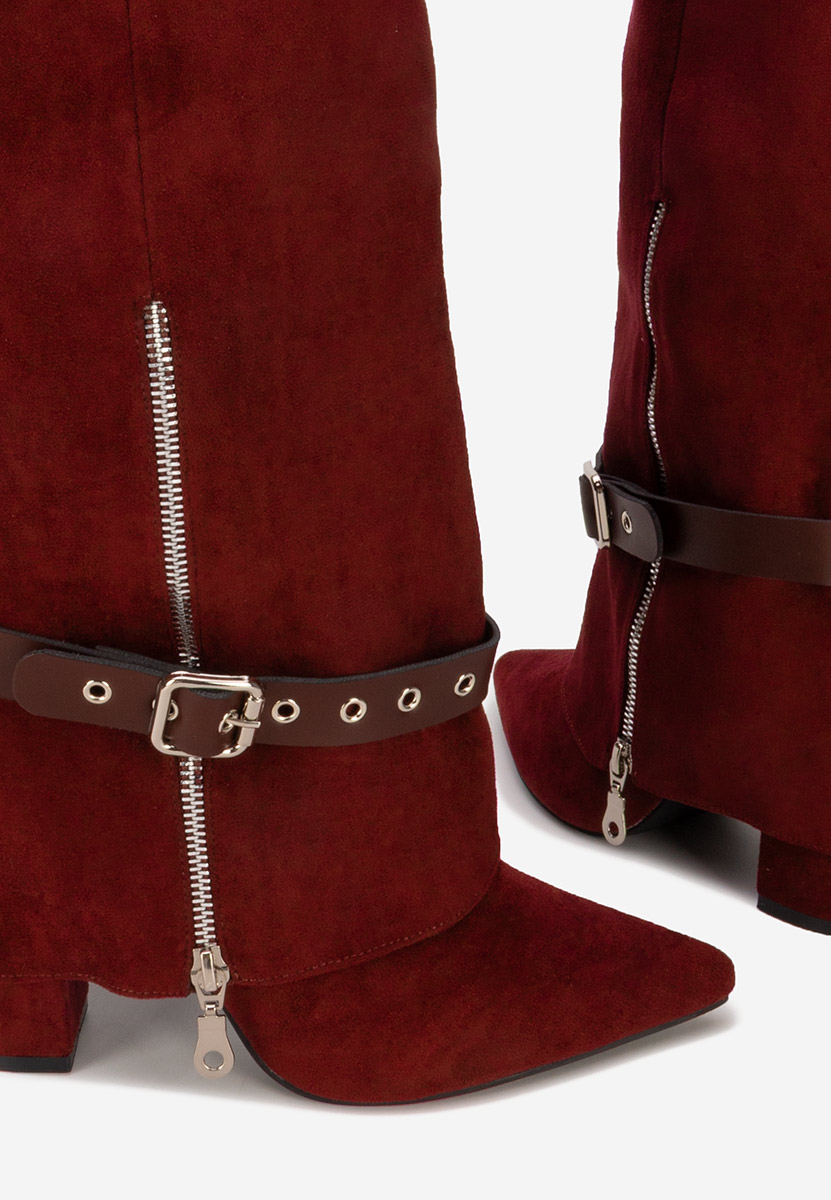 Scotia borvörös magassarkú csizma