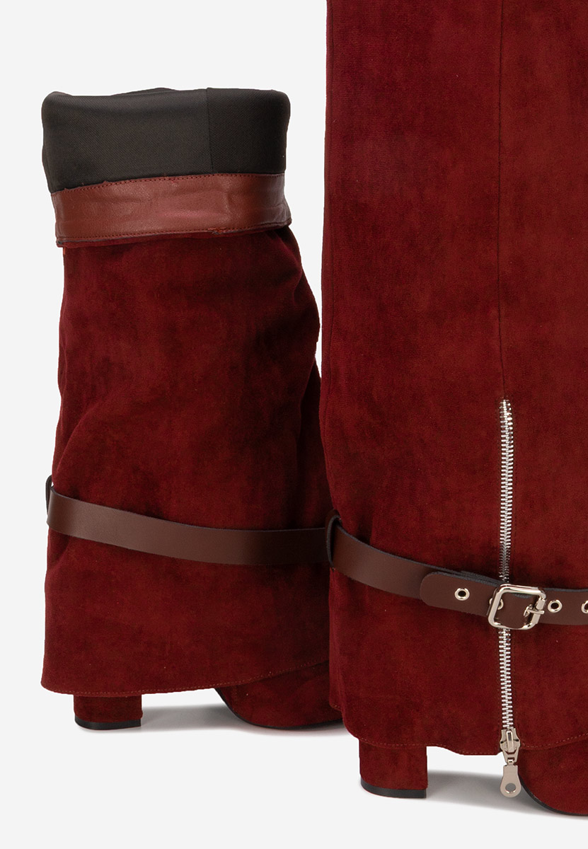 Scotia borvörös magassarkú csizma