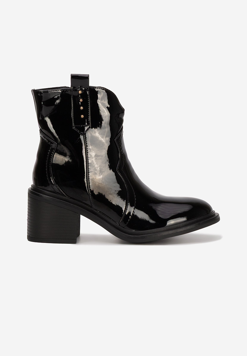 Katyana v2 fekete bokacsizma vastag sarokkal