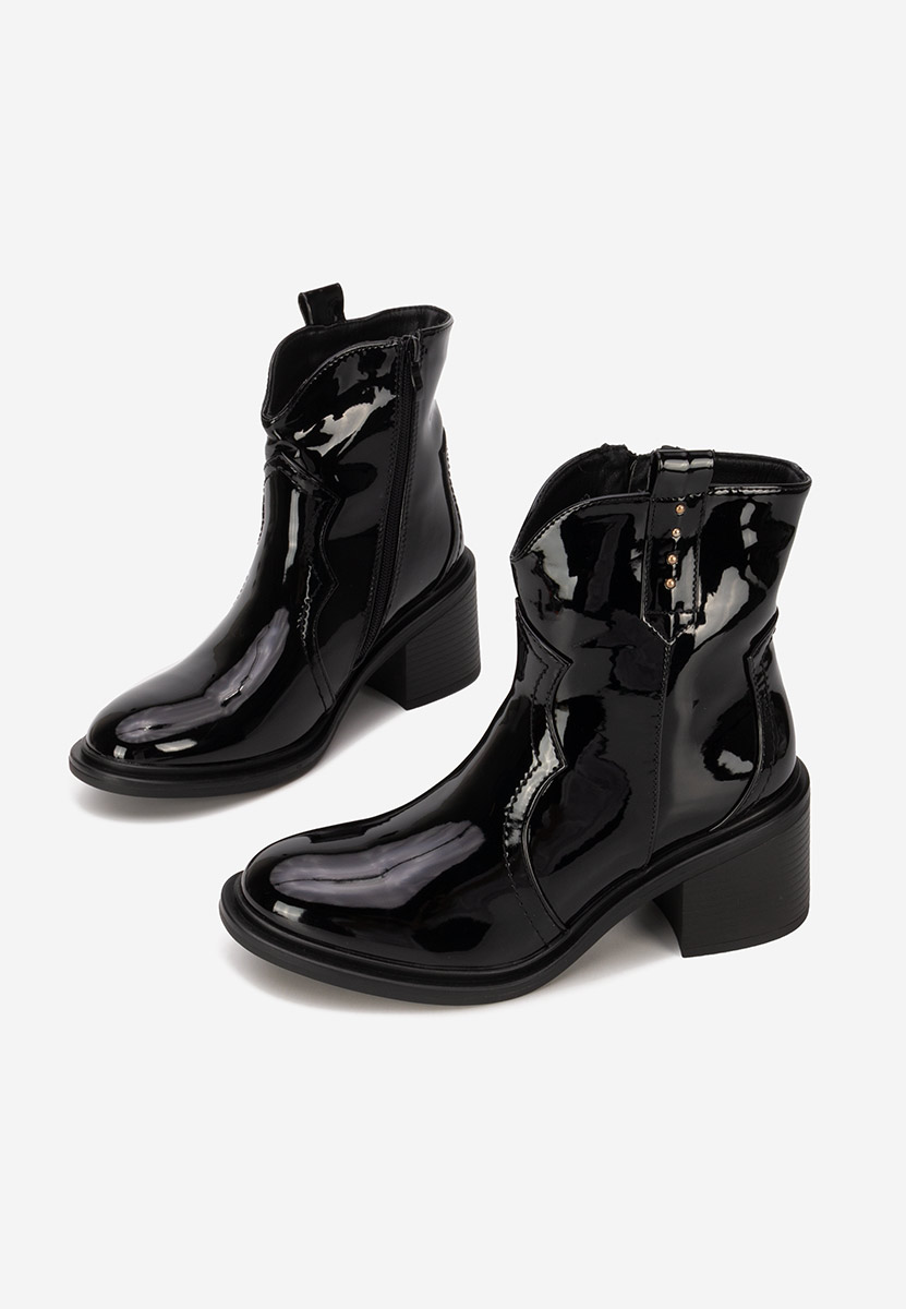 Katyana v2 fekete bokacsizma vastag sarokkal